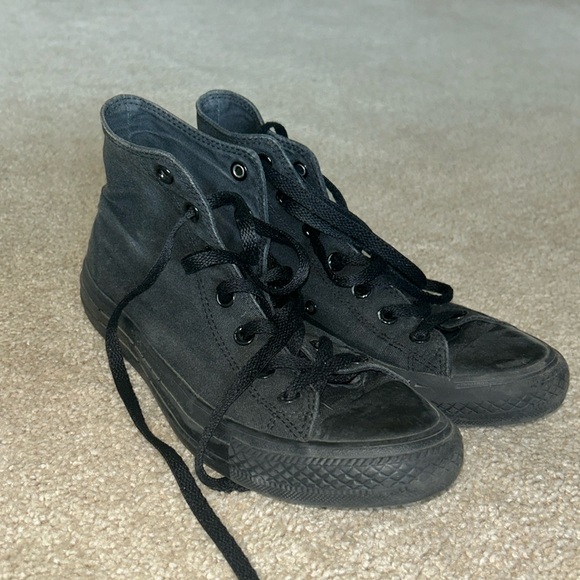All Black Hightop Converse - Picture 1 of 7